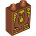 Duplo Dark Orange Brick 1 x 2 x 2 with Cogsworth Clock Body with Bottom Tube (15847 / 84470)