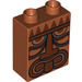 Duplo Dark Orange Brick 1 x 2 x 2 with Tribal Mask without Bottom Tube (4066 / 13799)