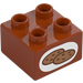 Duplo Dark Orange Brick 2 x 2 with Cookies (3437)