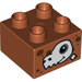 Duplo Dark Orange Brick 2 x 2 with Dinosaur skull (3437 / 26305)