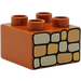 Duplo Dark Orange Brick 2 x 2 with Stones (3437 / 45422)