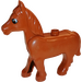 Duplo Dark Orange Horse with Movable Head with (Undetermined) (75725 / 82564)