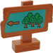 Duplo Dark Orange Road Sign with Trees (31283)