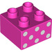 Duplo Dark Pink Brick 2 x 2 with White Spots (3437 / 13135)