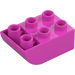 Duplo Dark Pink Brick 2 x 3 with Inverted Slope Curve (98252)