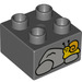 Duplo Dark Stone Gray Brick 2 x 2 with Stones and Snail (1378 / 3437)