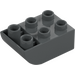 Duplo Dark Stone Gray Brick 2 x 3 with Inverted Slope Curve (98252)