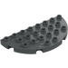 Duplo Mørk steingrå Plate 8 x 4 Semicircle (29304)