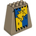 Duplo Dark Tan Yellow and Blue Banner with Yellow Lion and Crown Pattern (60818)