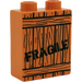 Duplo Erde Orange Backstein 1 x 2 x 2 mit Wooden Kiste &quot;Fragile&quot; ohne Unterrohr (47719 / 53469)