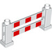 Duplo Fence 1 x 6 x 2 with Red Stripes (12041 / 82425)