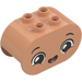 Duplo Flesh Brick 2 x 4 x 2 with Rounded Ends with Surprised Face (6448 / 105454)