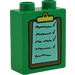 Duplo Green Brick 1 x 2 x 2 with List on Clipboard without Bottom Tube (4066 / 41375)