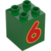 Duplo Green Brick 2 x 2 x 2 with &#039;6&#039; (13170 / 31110)