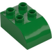 Duplo Green Brick 2 x 3 with Curved Top (2302)