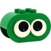 Duplo Green Brick 2 x 4 x 2 Rounded Ends with Two Adjustable eyes