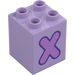 Duplo Lavender Brick 2 x 2 x 2 with Letter &quot;X&quot; Decoration (31110 / 65975)