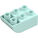 Duplo Light Aqua Brick 2 x 3 with Inverted Slope Curve (98252)