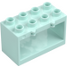 Duplo Light Aqua Frame 2 x 4 x 2 with Hinge without Holes in Base (18806)