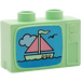 Duplo Lichtgroen Television met Boot scene (4916 / 81953)