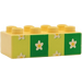 Duplo Light Yellow Brick 2 x 4 with Flowery Wallpaper (Yellow/Green Stripes) (42683)