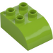 Duplo Lime Brick 2 x 3 with Curved Top (2302)