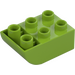 Duplo Lime Brick 2 x 3 with Inverted Slope Curve (98252)