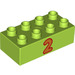 Duplo Lime Brick 2 x 4 with 2 (3011 / 25155)