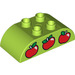 Duplo Lime Brick 2 x 4 with Curved Sides with Apples (12756 / 98223)