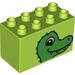 Duplo Lime Brick 2 x 4 x 2 with Dinosaur Head (31111 / 43518)