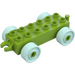 Duplo Lime Chassis 2 x 6 with Light Blue Wheels (14639)