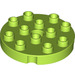 Duplo Lime Round Plate 4 x 4 with Hole and Locking Ridges (98222)