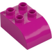 Duplo Magenta Brick 2 x 3 with Curved Top (2302)