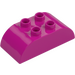 Duplo Magenta Brick 2 x 4 with Curved Sides (98223)