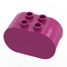 Duplo Magenta Brick 2 x 4 x 2 with Rounded Ends (6448)