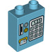 Duplo Medium azuurblauw Steen 1 x 2 x 2 met Keypad, Kaart Reader, en &#039;1.23&#039; Display met buis aan de onderzijde (15847 / 77954)