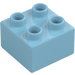 Duplo Medium azuurblauw Steen 2 x 2 (3437 / 89461)