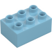 Duplo Medium Azure Brick 2 x 3 (87084)