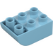 Duplo Medium Azure Brick 2 x 3 with Inverted Slope Curve (98252)