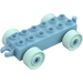 Duplo Medium azuurblauw Chassis 2 x 6 met Licht Blauw Wielen (14639)