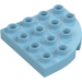 Duplo Medium azuurblauw Plaat 4 x 4 met Rond Hoek (98218)