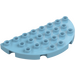 Duplo Středně azurová Deska 8 x 4 Semicircle (29304)