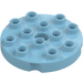 Duplo Medium Azure Round Plate 4 x 4 with Hole and Locking Ridges (98222)