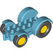 Duplo Medium azuurblauw Tractor met Geel Wielen (15320 / 24912)