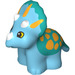 Duplo Medium Azure Triceratops Baby with Orange and Aqua (39337)