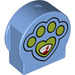Duplo Medium Blue Brick 1 x 3 x 2 with Round Top with Green Paw guage with Cutout Sides (14222 / 26404)