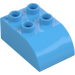 Duplo Medium Blue Brick 2 x 3 with Curved Top (2302)