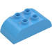 Duplo Medium Blue Brick 2 x 4 with Curved Sides (98223)