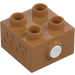 Duplo Medium Dark Flesh Brick 2 x 2 with Sound Button (84288)