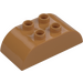 Duplo Medium Mörk Hud Kloss 2 x 4 med Böjd Sidor (98223)